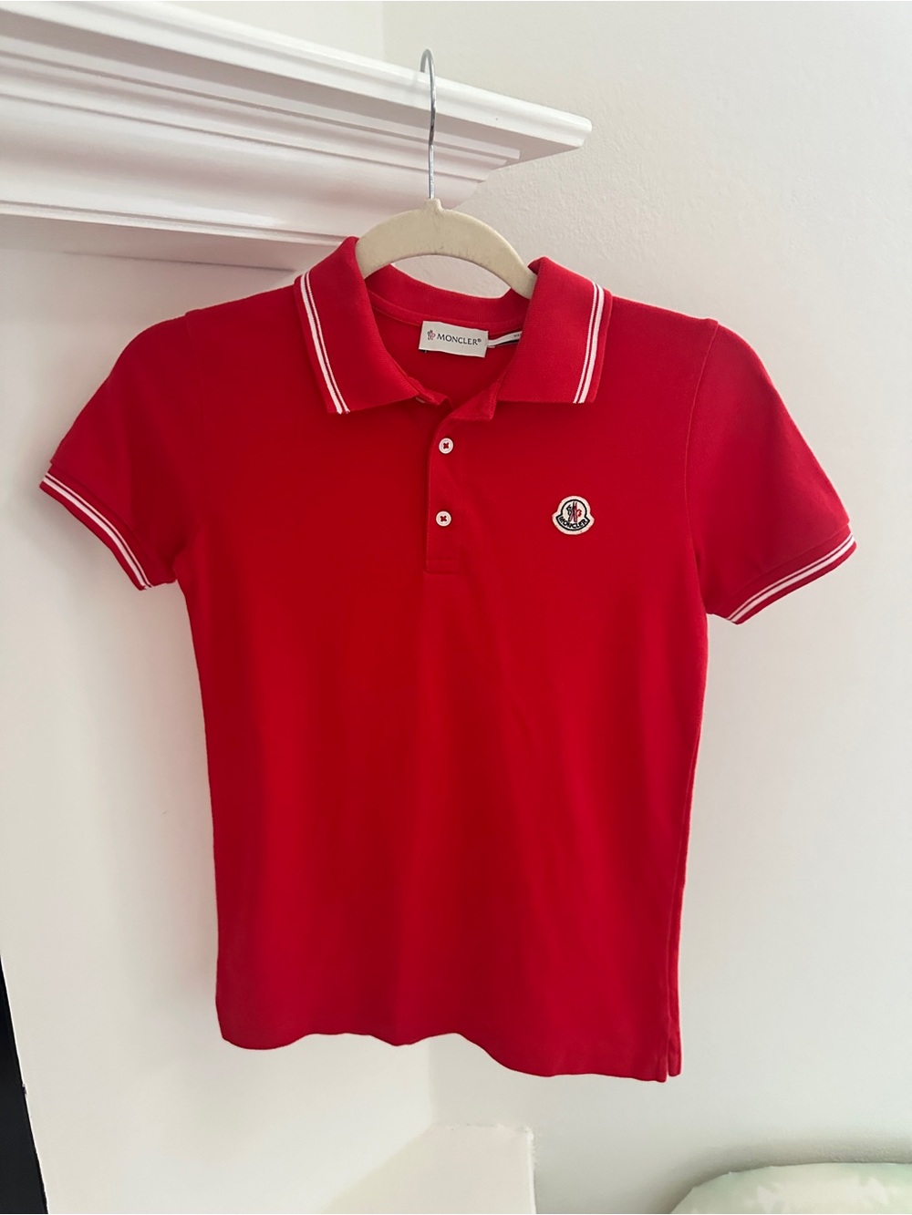 MONCLER 🍒 Girls' Red Polo Shirt Size 10 years
